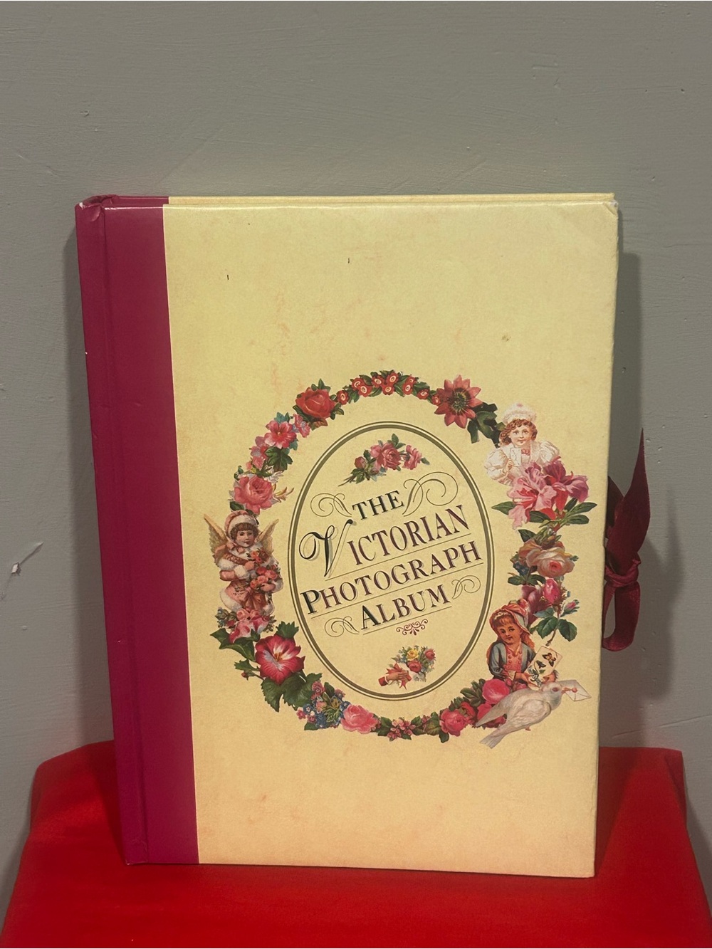 Victorian Photograph Album - Cream & Rose Pink Floral Cover